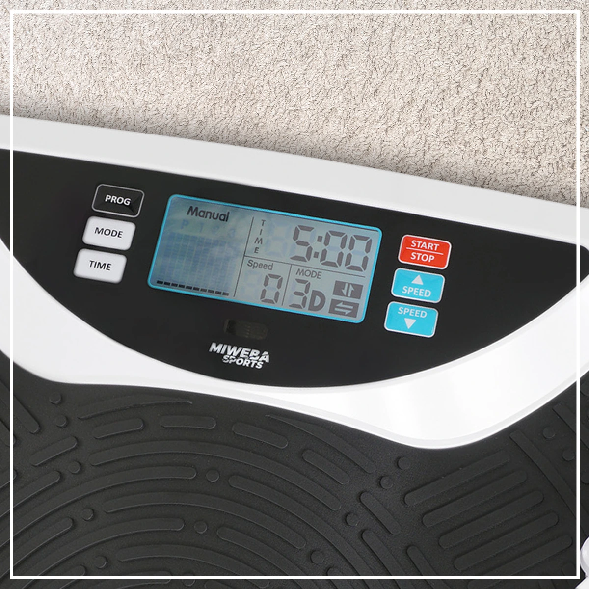 Voller Durchblick mit LED-Display Vergrößertes Display der Vibrationsplatte